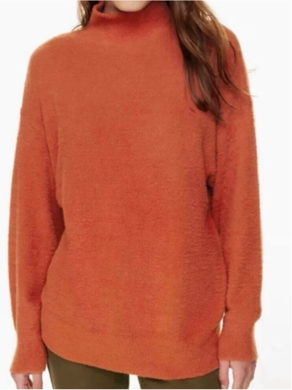 Aritzia Wilfred Free Hush Knit Turtleneck Sweater Size XXS Rust Colour Nylon